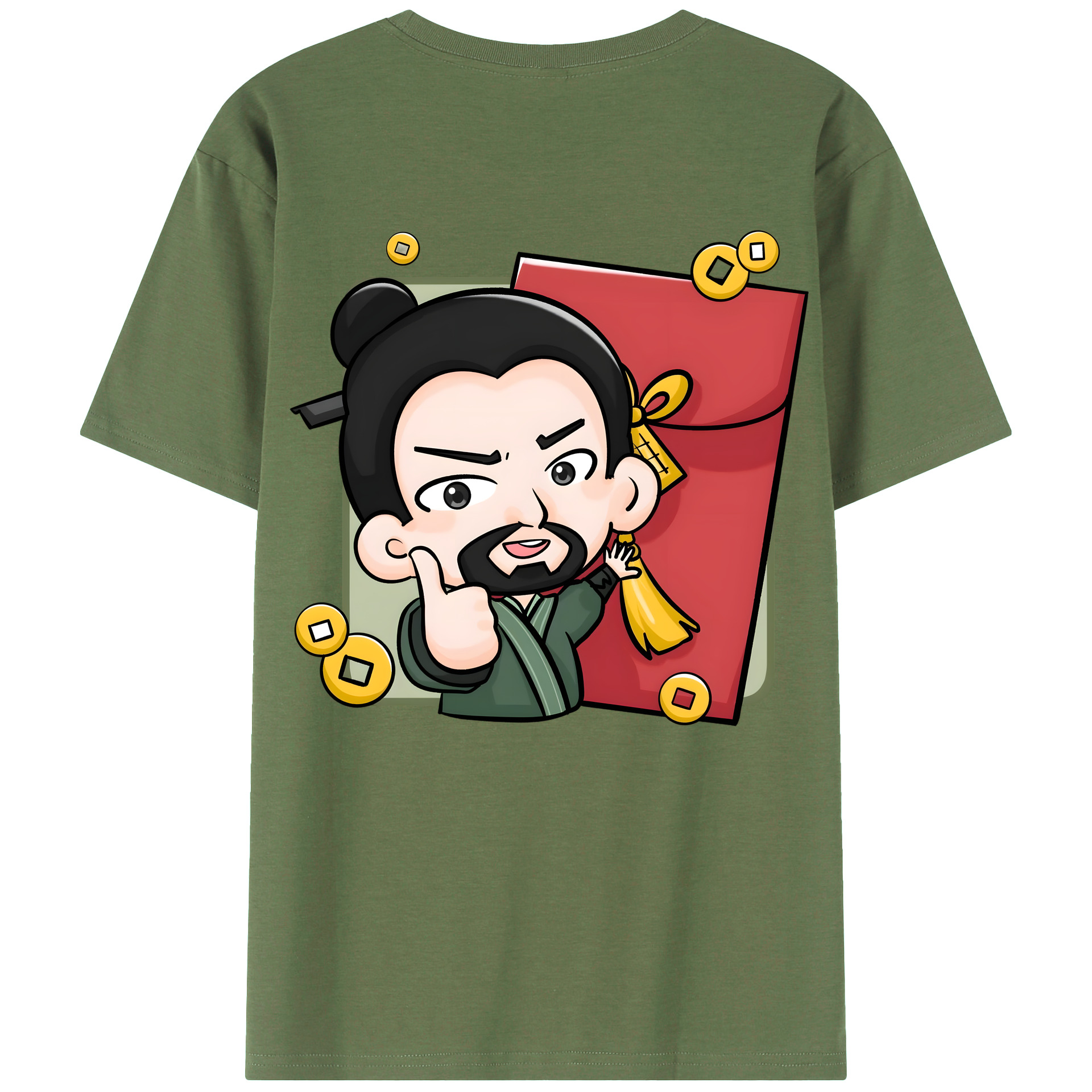 （画像用） Ne Zha 2 ナタ 魔童の大暴れ 綿100％ メンズ半袖Tシャツ（バックプリント） 通気性